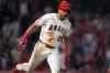 Los Angeles Angels Jose Siri celebrates his game-winning single against the Houston Astros during the 10th inning of a baseball game Wednesday, June 10, 2026, in Anaheim, Calif. (AP Photo/Scott Strazzante)