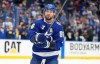 FILE - Tampa Bay Lightning right wing Nikita Kucherov looks on before Game 1 of an NHL hockey Stanley Cup first-round playoff series against the Montréal Canadiens, April 19, 2026, in Tampa, Fla. (AP Photo/Chris O'Meara, File)