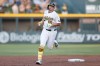 Athletics' Nick Kurtz (16) round the bases after hitting a solo home run during the first inning of a baseball game against the Milwaukee Brewers, Tuesday, June 9, 2026, in Las Vegas. (AP Photo/Caroline Brehman)