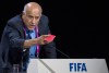 FILE - Jibril Rajoub, president of the Palestinian Football Association speaks during the 65th FIFA Congress held at the Hallenstadion in Zurich, Switzerland, Friday, May 29, 2015. (Patrick B. Kraemer/Keystone via AP, File)