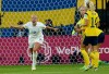 FILE - England's Beth Mead, left, celebrates after scoring her side's first goal during the Women Euro 2022 semi final soccer match between England and Sweden at Bramall Lane Stadium in Sheffield, England, Tuesday, July 26, 2022. (AP Photo/Jon Super, file)