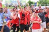 Fans react during Canada's World Cup match against Bosnia and Herzegovina at FIFA Fan Fest in Toronto, on Friday, June 12, 2026. THE CANADIAN PRESS/Jon Blacker