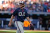 Cleveland Guardians' Tanner Bibee walks off the field in the first inning of a baseball game against the Detroit Tigers in Cleveland, Friday, June 12, 2026. (AP Photo/Sue Ogrocki)
