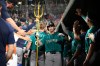 Seattle Mariners' Colt Emerson celebrates his two-run home run in the dugout during the second inning of a baseball game against the Washington Nationals, Friday, June 12, 2026, in Washington. (AP Photo/Nick Wass)