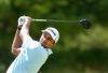 Canadian Sudarshan Yellamaraju hits his tee shot on the 18th hole during third round at the Canadian Open in Caledon, Ont., on Saturday, June 13, 2026. THE CANADIAN PRESS/Nathan Denette
