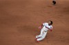 Cleveland Guardians' Jose Ramirez rounds first base after hitting a single during the sixth inning of a baseball game against the New York Yankees, Tuesday, June 9, 2026, in Cleveland. (AP Photo/David Dermer)