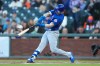 Chicago Cubs' Pete Crow-Armstrong hits a leadoff solo home run during the first inning of a baseball game against the San Francisco Giants, Saturday, June 13, 2026, in San Francisco, Calif. (AP Photo/Scott Marshall)