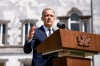 Prime Minister Mark Carney takes part in a press conference at Westport House in Westport, County Mayo, Ireland, on Sunday, June 14, 2026. THE CANADIAN PRESS/Christopher Katsarov