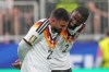 Germany's Deniz Undav, left, and Antonio Ruediger reacts after scoring the sixth goal during the World Cup Group E soccer match between Germany and Curacao in Houston, Sunday, June 14, 2026. (AP Photo/Eric Gay)