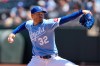 Kansas City Royals starting pitcher Stephen Kolek throws during the fourth inning of a baseball game against the Houston Astros, Sunday, June 14, 2026, in Kansas City, Mo. (AP Photo/Charlie Riedel)