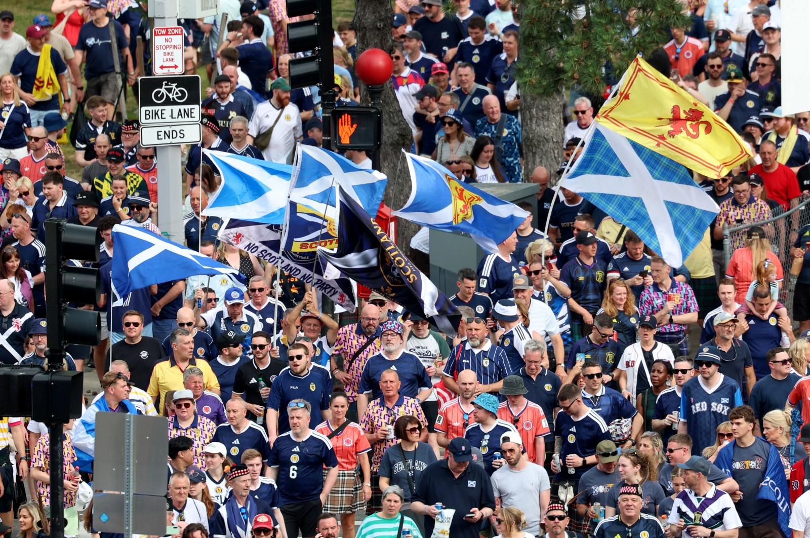 Scotland Soccer Fans March in Boston After World Cup Win