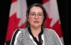 Mandy Gull-Masty, Minister of Indigenous Services responds to a question during a news conference following the release of opioid data in Ottawa, Monday, June 15, 2026.  THE CANADIAN PRESS/Adrian Wyld
