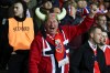 FILE - A Norway fan cheers during a Group I, World Cup qualifier soccer match between Moldova and Norway at the Zimbru stadium in Chisinau, Moldova, Saturday, March 22, 2025. (AP Photo/Aurel Obreja, File)
