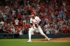 St. Louis Cardinals starting pitcher Dustin May celebrates after the team defeated the San Diego Padres in a baseball game, Monday, June 15, 2026, in St. Louis. (AP Photo/Joe Puetz)