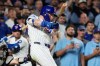 Chicago Cubs' Pete Crow-Armstrong hits a single to complete the cycle during the seventh inning of a baseball game against the Colorado Rockies in Chicago, Monday, June 15, 2026. (AP Photo/Nam Y. Huh)
