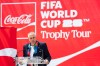 Peter Montopoli, Chief Tournament Officer for FIFA Canada, speaks during a FIFA World Cup Trophy Tour event at Nathan Phillips Square in Toronto on Monday, May 25, 2026. THE CANADIAN PRESS/Arlyn McAdorey