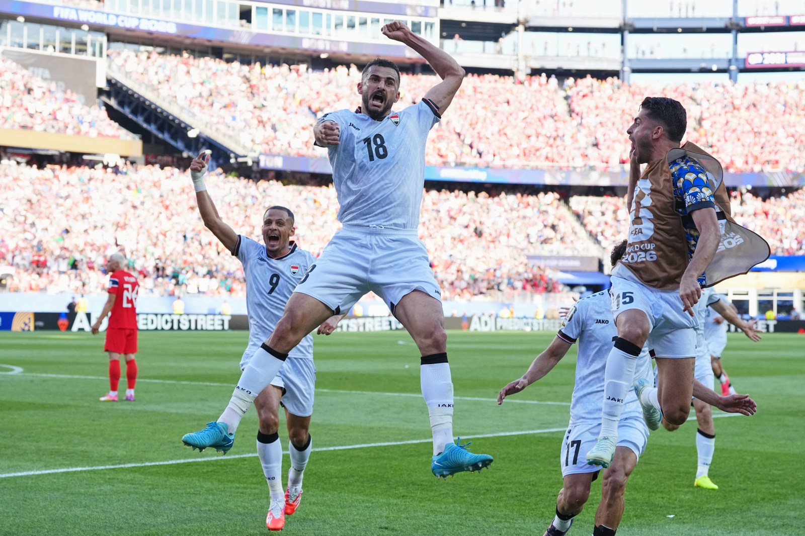 Detained by US customs 2 weeks ago, Aymen Hussein scores for Iraq in his World Cup debut