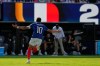 France's Kylian Mbappe (10) celebrates after scoring their third goal during the World Cup Group I soccer match between France and Senegal in East Rutherford, N.J., near New York, Tuesday, June 16, 2026. (AP Photo/Steve Luciano)