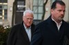 Frank Stronach, left, arrives at the 361 University Ave. courthouse in Toronto, on Tuesday, Feb. 17, 2026. A judge is expected to give her ruling in the case today. THE CANADIAN PRESS/Laura Proctor