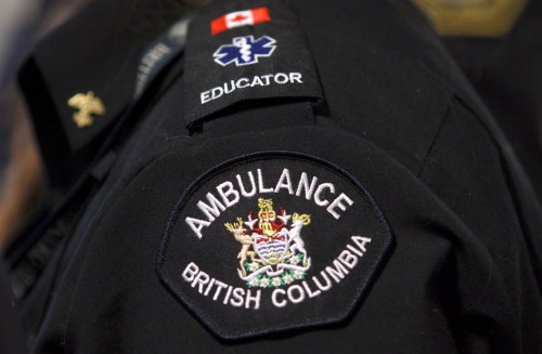 A B.C. Ambulance Service paramedic wears a uniform while at the central reporting station in Victoria, B.C., on Thursday, November 9, 2023. THE CANADIAN PRESS/Chad Hipolito