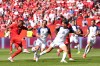 Canada's Cyle Larin (9) scores his sides first goal of the game in the second half of the World Cup Group B soccer match between Canada and Bosnia, Friday, June 12, 2026, in Toronto. (AP Photo/Sam Balkansky)