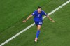 Croatia's Petar Musa (26) celebrates after scoring his side's second goal during the World Cup Group L soccer match between England and Croatia in Arlington, Texas, near Dallas, Wednesday June 17, 2026. (AP Photo/Jessica Tobias)