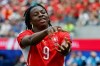 Switzerland's Johan Manzambi celebrates after scoring the opening goal against Bosnia during the World Cup Group B soccer match in Inglewood, Calif., near Los Angeles, Thursday, June 18, 2026. (Peter Klaunzer/Keystone via AP)