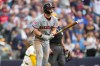 Cleveland Guardians' Travis Bazzana reacts to hitting a home run during the seventh inning of a baseball game against the Milwaukee Brewers, Thursday, June 18, 2026, in Milwaukee. (AP Photo/Kayla Wolf)