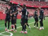 Canada's Jonathan David (10) celebrates his goal against Qatar with teammates during the first half of a World Cup Group B soccer match, in Vancouver, on Thursday, June 18, 2026. THE CANADIAN PRESS/Darryl Dyck