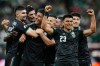 Mexico's Luis Romo, third left, celebrates with his teammates after scoring g his team's first goal during the World Cup Group A soccer match between Mexico and South Korea in Zapopan, near Guadalajara, Mexico, Thursday, June 18, 2026. (AP Photo/Natacha Pisarenko)
