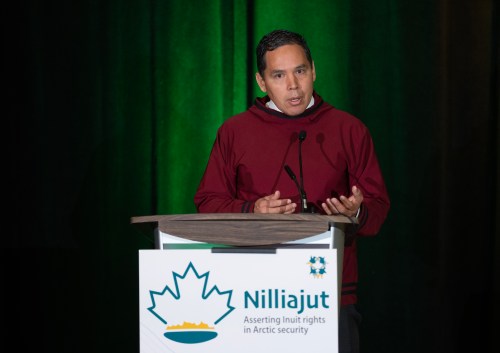 Inuit Tapiriit Kanatami president Natan Obed delivers opening remarks at an ITK summit in Ottawa on Friday, June 19, 2026. THE CANADIAN PRESS/Adrian Wyld
