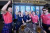 Scottish fans drink and sing at a pub in central Boston, Mass,, ahead of the World Cup Group C soccer match between Haiti and Scotland in Foxborough, Saturday, June 13, 2026. (AP Photo/Martin Meissner)