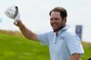 Harry Higgs celebrates after a birdie on the 11th hole during the second round of the U.S. Open golf tournament at Shinnecock Hills Golf Club in Southampton, N.Y., Friday, June 19, 2026.(AP Photo/Seth Wenig)