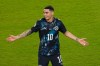 Paraguay's Miguel Almiron reacts after he received a red card during the World Cup Group D soccer match against Turke in Santa Clara, Calif., near San Francisco, Friday, June 19, 2026. (AP Photo/Jeff Chiu)
