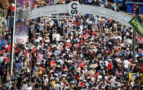 Visitors flock to the Calgary Stampede on Family Day in Calgary, Alta., Sunday, July 7, 2024. THE CANADIAN PRESS/Jeff McIntosh