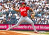 Cincinnati Reds pitcher Chase Burns throws against the New York Yankees during the first inning of a baseball game, Sunday, June 21, 2026, in New York. (AP Photo/Noah K. Murray)