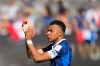 France's Kylian Mbappe applauds the fans at the end of during the World Cup Group I soccer match between France and Senegal in East Rutherford, N.J., near New York, Tuesday, June 16, 2026. (AP Photo/Yuki Iwamura)