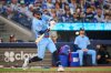 Blue Jays second baseman Ernie Clement hits a home run against the Philadelphia Phillies during a Major League Baseball game in Toronto on June 8, 2026. THE CANADIAN PRESS/Sammy Kogan