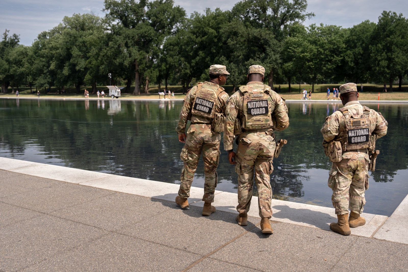 Patrols continue at Reflecting Pool after liner damage and algae bloom