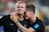 Norway's Erling Haaland, left, celebrates with David Moeller Wolfe after scoring their third goal during the World Cup Group I soccer match between Norway and Senegal in East Rutherford, N.J., near New York, Monday, June 22, 2026. (AP Photo/Steve Luciano)