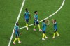 Colombia's Jaminton Campaz (21), right, celebrates after scoring his side's third goal during the World Cup Group K soccer match between Uzbekistan and Colombia in Mexico City, Wednesday, June 17, 2026. (AP Photo/Silvia Izquierdo)