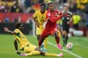 Ghana's Marvin Senaya, left, tackles Panama's Tomas Rodriguez during the World Cup Group L soccer match between Ghana and Panama in Toronto, Wednesday, June 17, 2026. (AP Photo/Stephanie Scarbrough)