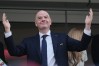 FIFA President Gianni Infantino attends the World Cup Group D soccer match between the United States and Paraguay in Inglewood, Calif., near Los Angeles, Friday, June 12, 2026. (AP Photo/Andre Penner)