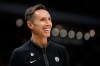 FILE - Brooklyn Nets head coach Steve Nash smiles during the second half of an NBA preseason basketball game against the Milwaukee Bucks, Oct. 12, 2022, in Milwaukee. (AP Photo/Aaron Gash, File)