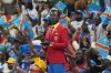 Congo supporter Michel Nkuka Mboladinga impersonating the country's assassinated independence hero Patrice Lumumba reacts before the World Cup Group K soccer match between Colombia and Congo in Zapopan, near Guadalajara, Mexico, Tuesday, June 23, 2026. (AP Photo/Fernando Llano)