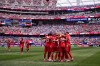 Switzerland's players celebrate after scoring, from the penalty spot, their side's fourth goal during the World Cup Group B soccer match between Switzerland and Bosnia in Inglewood, Calif., near Los Angeles, Thursday, June 18, 2026. (AP Photo/Mark J. Terrill)