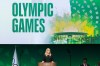 International Olympic Committee (IOC) President Kirsty Coventry, speaks during the 146th Session of the International Olympic Committee (IOC) at the SwissTech Convention Centre, in Lausanne, Switzerland, Wednesday, June 24, 2026. (Cyril Zingaro/Keystone via AP)