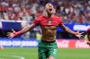 Morocco's Soufiane Rahimi (9) celebrates after scoring their third goal during the World Cup Group C soccer match between Morocco and Haiti in Atlanta, Wednesday, June 24, 2026. (AP Photo/Mike Stewart)