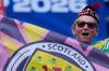 A Scotland fan reacts ahead of the World Cup Group C soccer match between Scotland and Brazil in Miami Gardens, Fla., Wednesday, June 24, 2026. (AP Photo/Rebecca Blackwell)