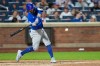 Chicago Cubs' Dansby Swanson hits a two-run single during the ninth inning in the second baseball game of a doubleheader against the New York Mets Wednesday, June 24, 2026, in New York. (AP Photo/Frank Franklin II)